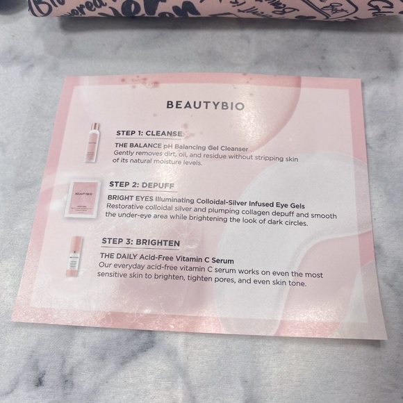 BeautyBio Beauty Gift Set 4pc, Cleanser, Vitamin C Serum, Eye Patch, Bag, NEW - Picture 7 of 16